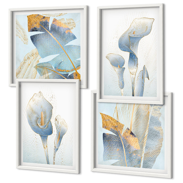 Galleria a parete Fiori blu sullo sfondo
