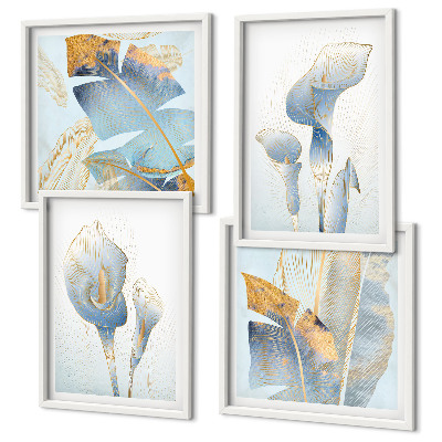 Galleria a parete Fiori blu sullo sfondo