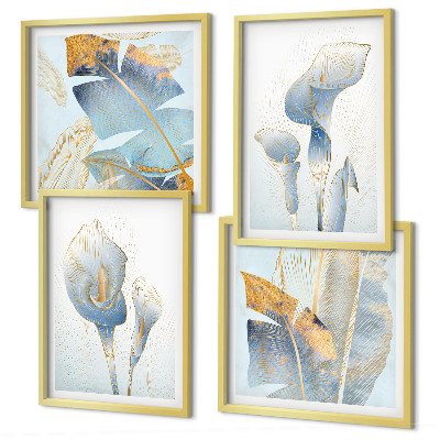 Galleria a parete Fiori blu sullo sfondo