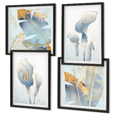 Galleria a parete Fiori blu sullo sfondo