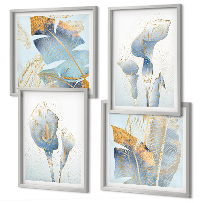 Galleria a parete Fiori blu sullo sfondo