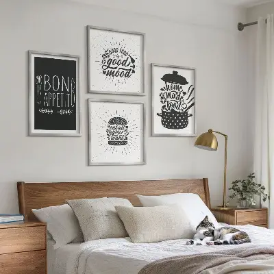 Grafica culinaria a tema cibo polittico con cornice