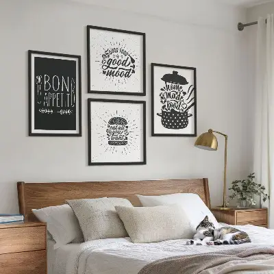 Grafica culinaria a tema cibo polittico con cornice