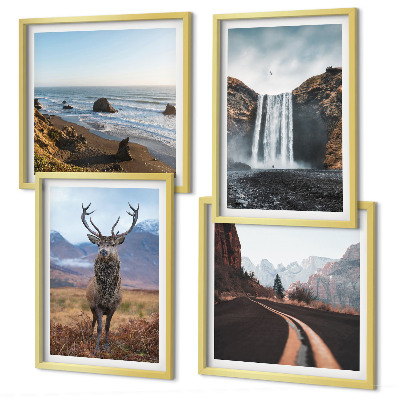 Galleria a parete paesaggi montani cascata cervo spiagge