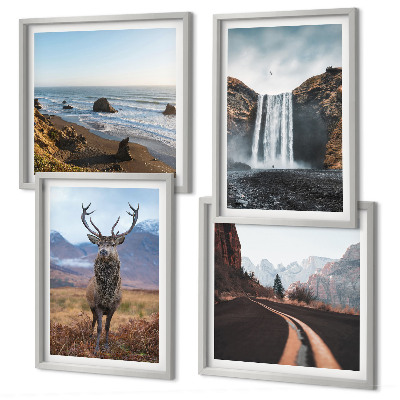 Galleria a parete paesaggi montani cascata cervo spiagge