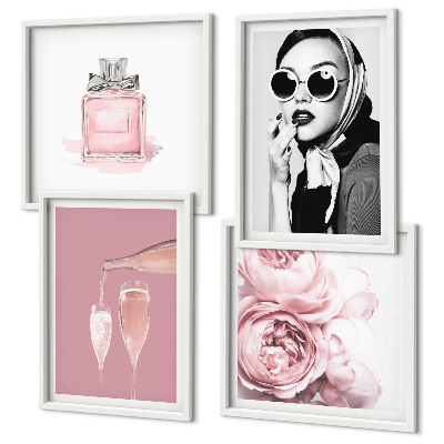 Galleria a parete Eleganti accessori rosa
