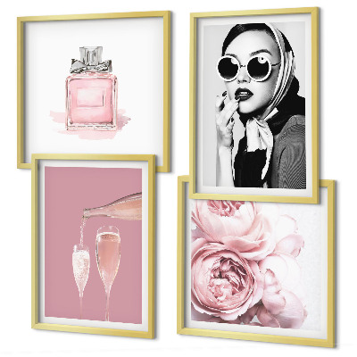 Galleria a parete Eleganti accessori rosa