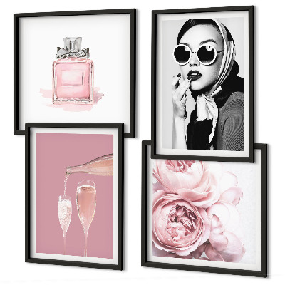 Galleria a parete Eleganti accessori rosa