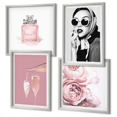 Galleria a parete Eleganti accessori rosa
