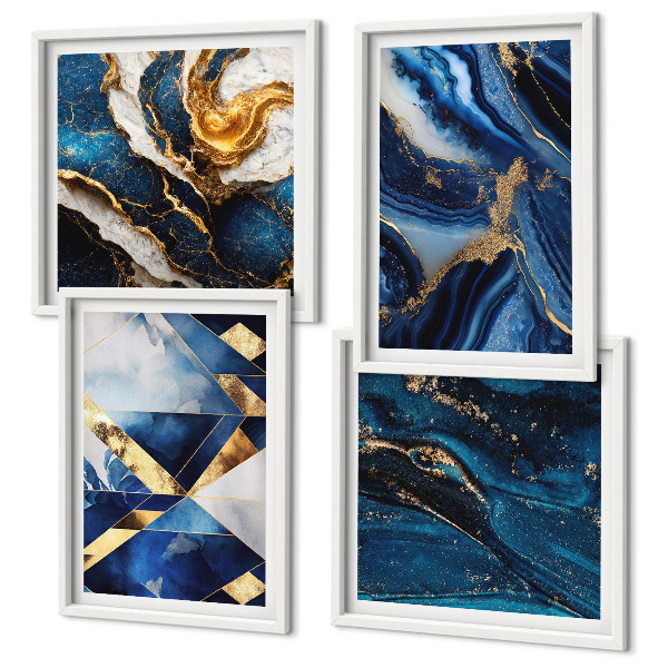 Composizione di 4 quadri Eleganti motivi astratti