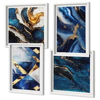 Composizione di 4 quadri con eleganti motivi astratti