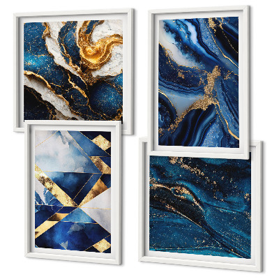 Composizione di 4 quadri Eleganti motivi astratti