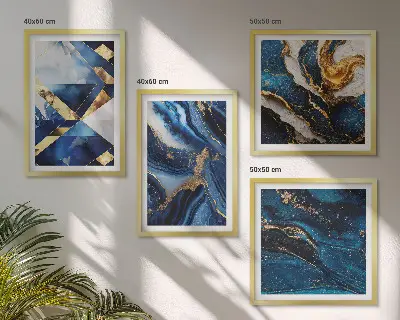 Composizione di 4 quadri con eleganti motivi astratti