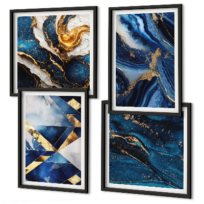 Composizione di 4 quadri Eleganti motivi astratti