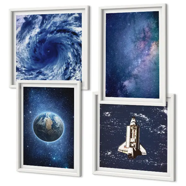 Tempesta spaziale terrestre Galassia quadro con cornice