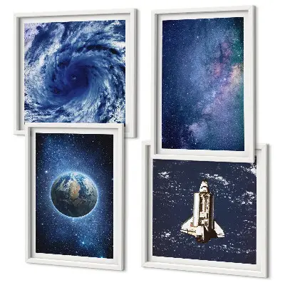 Tempesta spaziale terrestre Galassia quadro con cornice