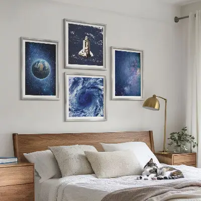 Tempesta spaziale terrestre Galassia quadro con cornice