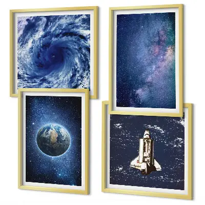 Tempesta spaziale terrestre Galassia quadro con cornice