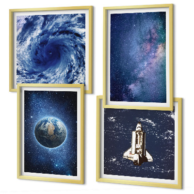 Polittico con cornice Tempesta spaziale terrestre Galassia