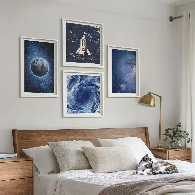 Tempesta spaziale terrestre Galassia quadro con cornice