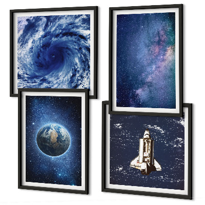 Polittico con cornice Tempesta spaziale terrestre Galassia