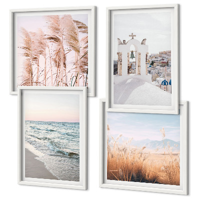 Galleria a parete Piante, onde del mare, panorama, case