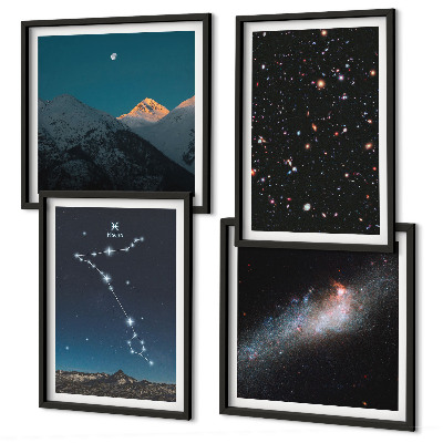 Polittico con cornice Paesaggi cosmici dei monti dei Pesci