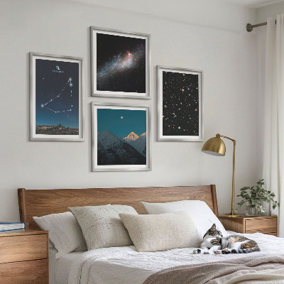 Polittico con cornice costellazione del Capricorno galassia