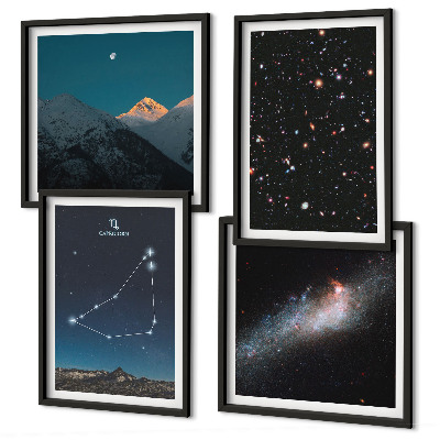 Polittico con cornice costellazione del Capricorno galassia