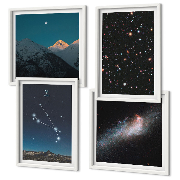 Composizione di 4 quadri Paesaggi cosmici delle galassie