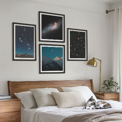 Composizione di 4 quadri Paesaggi cosmici delle galassie