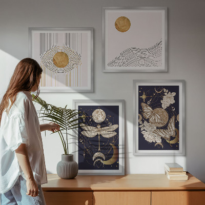 Galleria a parete Motivi naturalistici con la luna