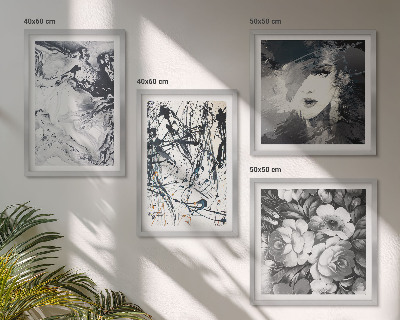 Galleria a parete Motivi astratti in bianco e nero