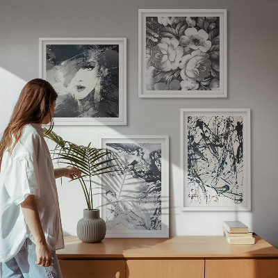 Galleria a parete Motivi astratti in bianco e nero