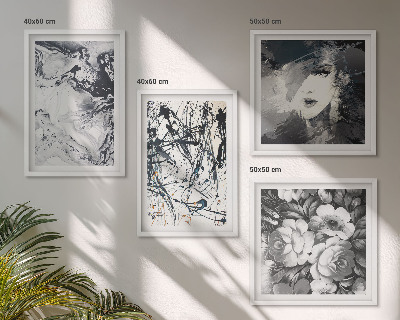 Galleria a parete Motivi astratti in bianco e nero