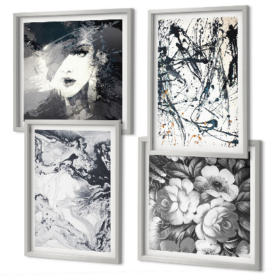 Galleria a parete Motivi astratti in bianco e nero