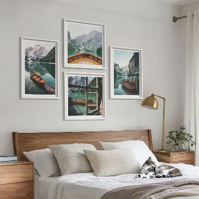 Quadro a parete casa sul lago di montagna a Łódź