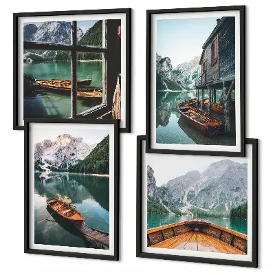 Quadro a parete casa sul lago di montagna a Łódź