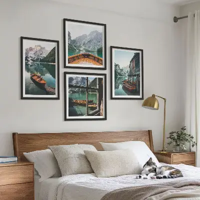 Quadro a parete casa sul lago di montagna a Łódź