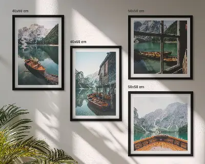 Quadro a parete casa sul lago di montagna a Łódź