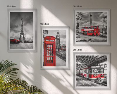 Polittico con cornice Città iconiche Londra Parigi ferrovia
