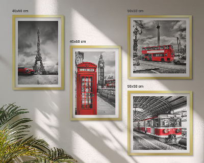 Polittico con cornice Città iconiche Londra Parigi ferrovia