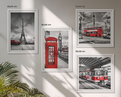 Polittico con cornice Città iconiche Londra Parigi ferrovia