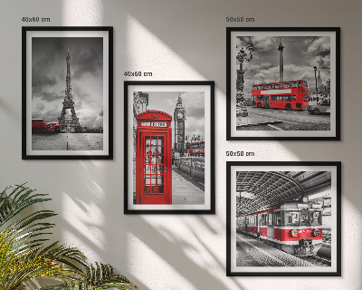 Polittico con cornice Città iconiche Londra Parigi ferrovia