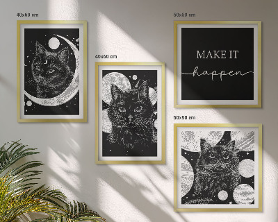 Galleria a parete Gatti neri luna pianeta