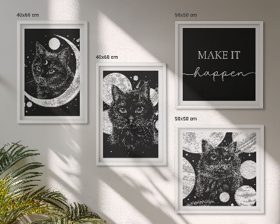 Galleria a parete Gatti neri luna pianeta