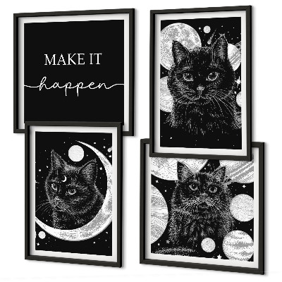 Galleria a parete Gatti neri luna pianeta