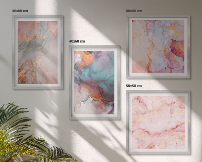Composizione di 4 quadri Motivi astratti dai colori pastello