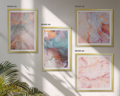 Composizione di 4 quadri Motivi astratti dai colori pastello