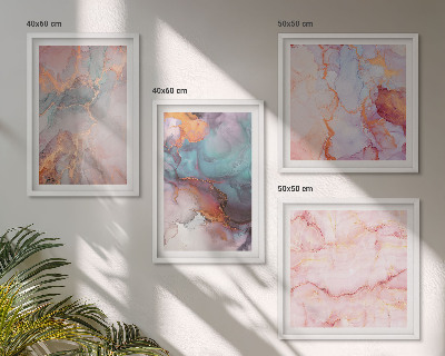 Composizione di 4 quadri Motivi astratti dai colori pastello